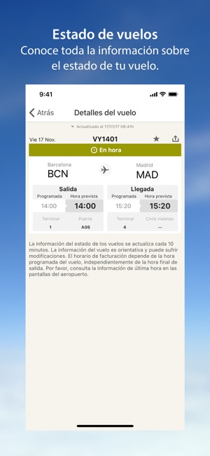 horario facturacion vueling