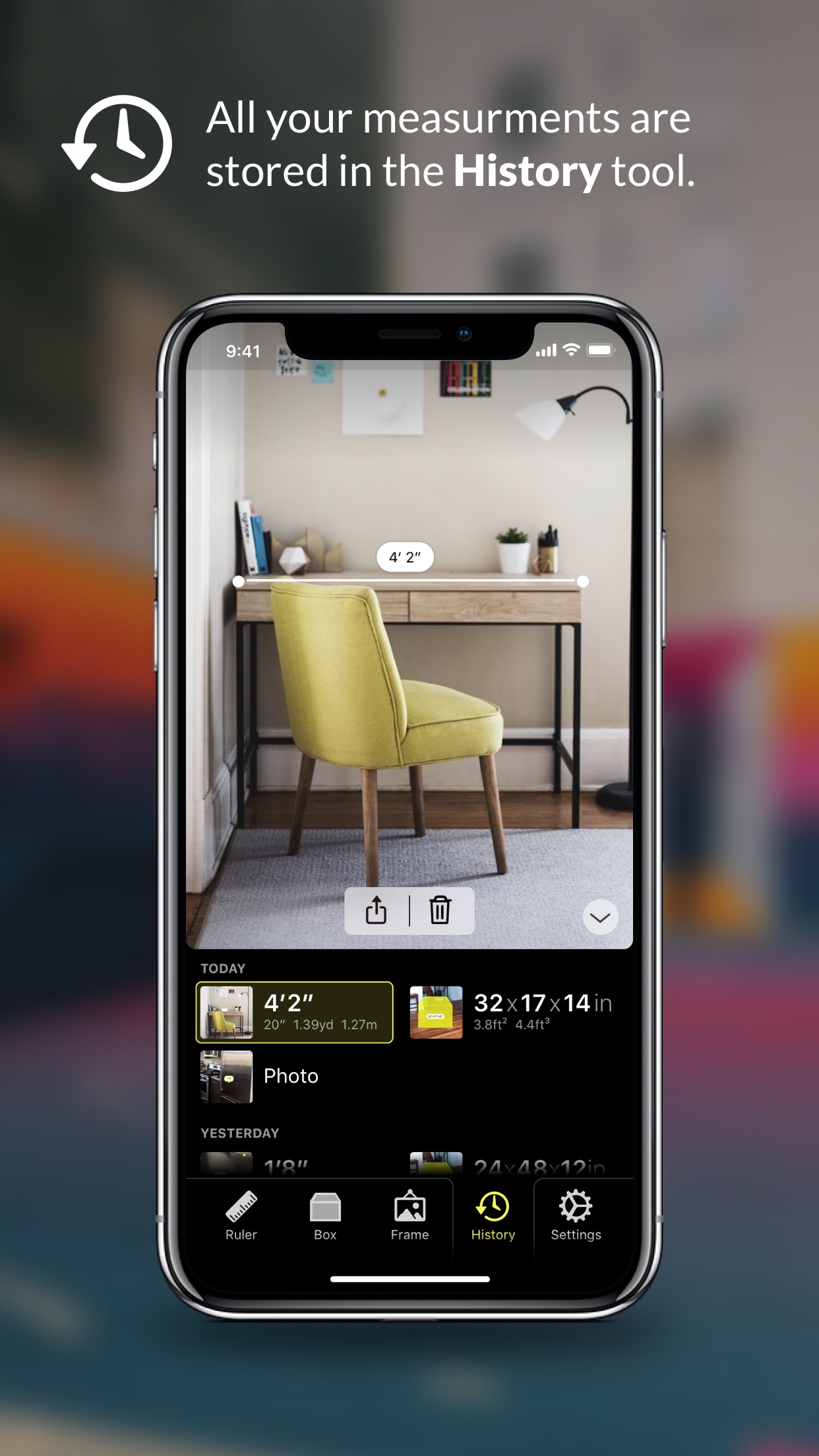 Screenshot do app Cubit — AR Ruler Toolkit