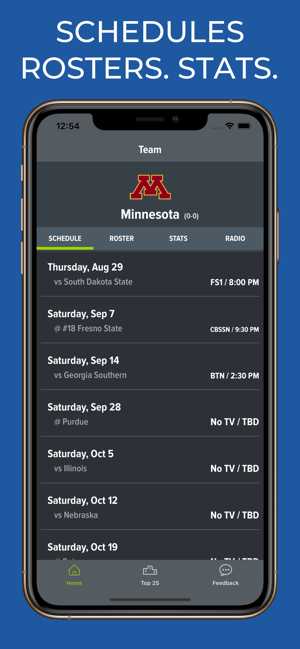 Minnesota Football Schedules