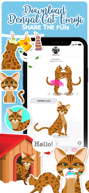 Bengal Cats Emoji Stickers App(圖5)-速報App