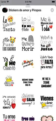 Screenshot 4 Stickers Amor y Piropos Frases iphone
