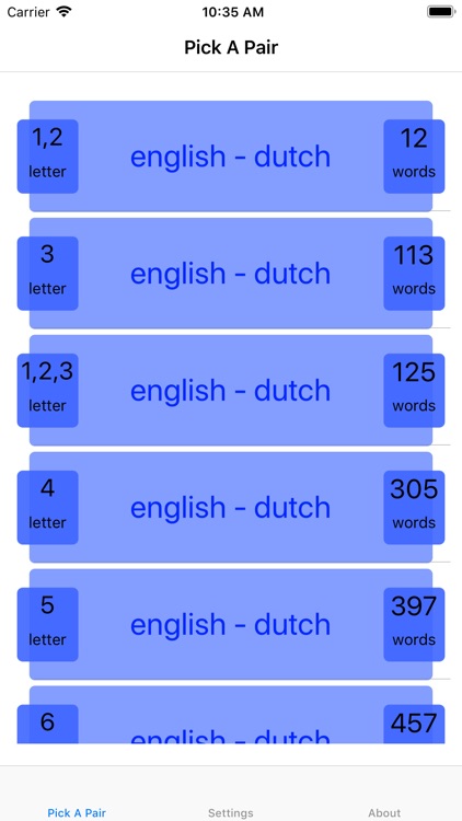 PickAPair Dutch - English