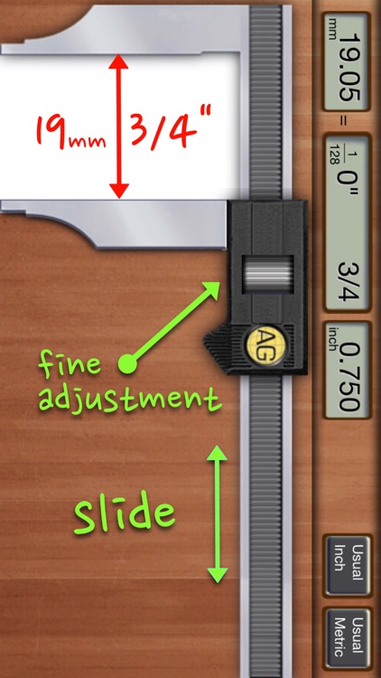 Fractional Caliper, inch ruler