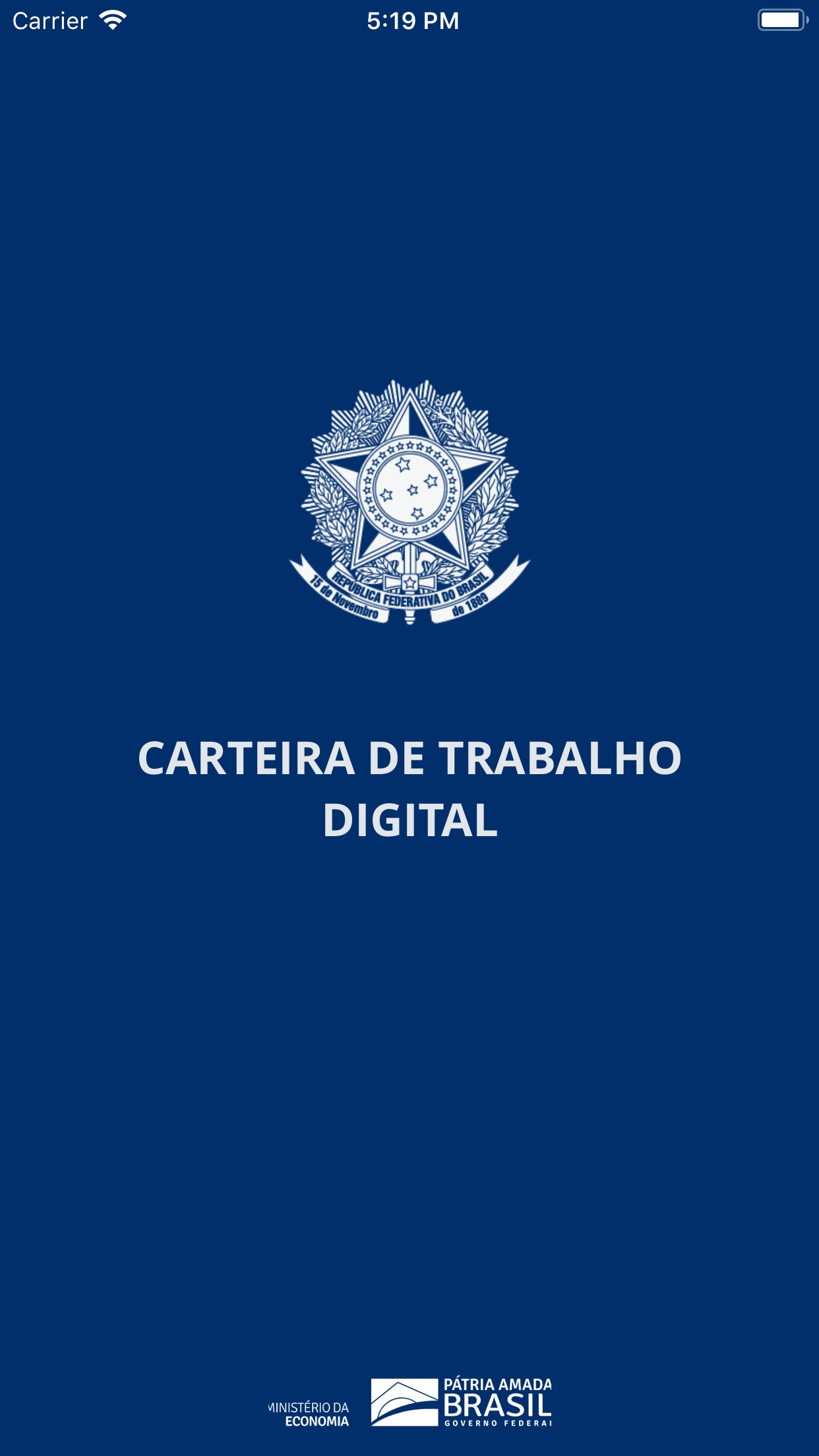 Screenshot do app CTPS Digital