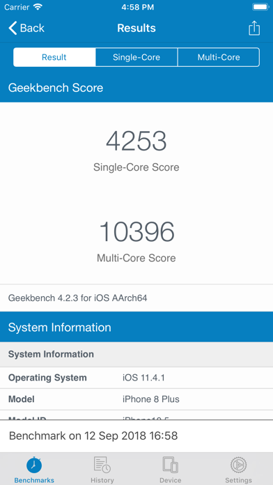 Geekbench 4 Pro screenshot1