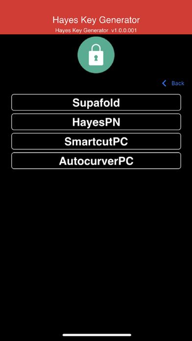 Hayes Key Generator App screenshot 2