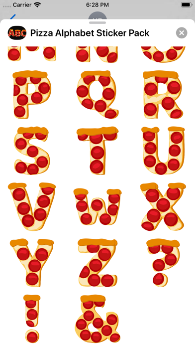 Pizza Alphabet Sticker Pack screenshot 3