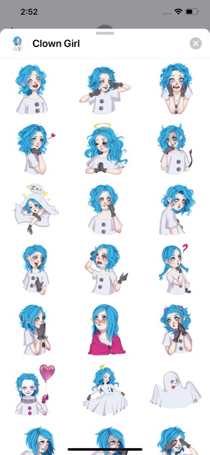 Clown Girl Sticker Pack