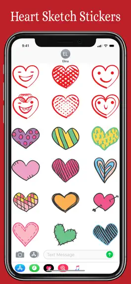 Game screenshot Heart Sketch iMessage Stickers apk