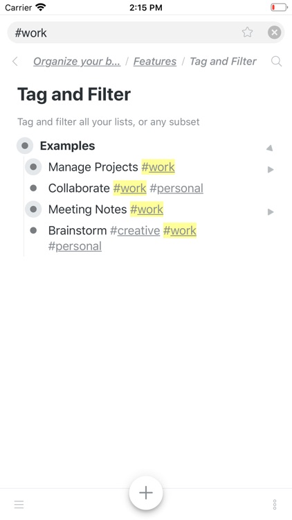 WorkFlowy: Note, List, Outline
