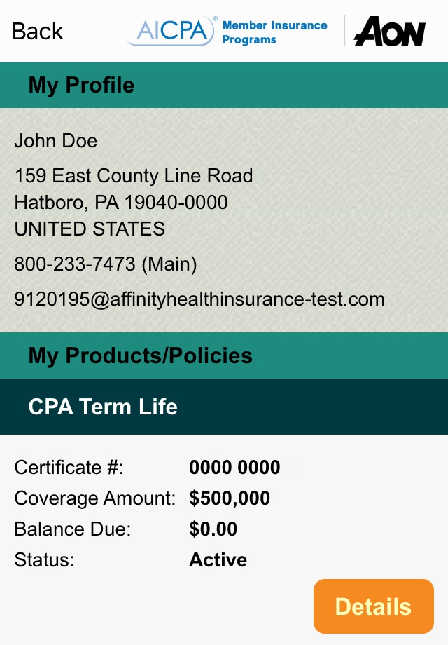 AICPA Member Insurance Program screenshot 2