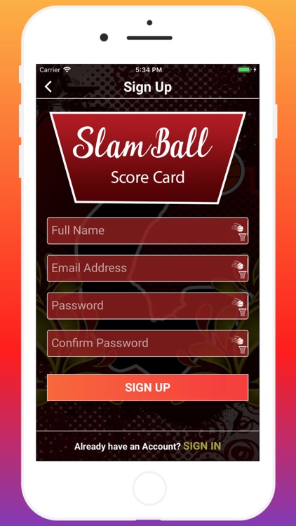 SlamBall Score Card