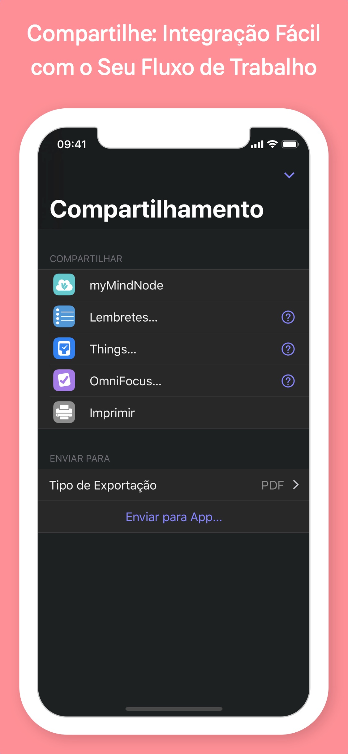 Screenshot do app MindNode 6