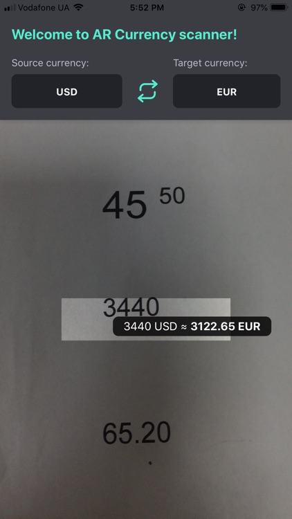 AR Currency scanner