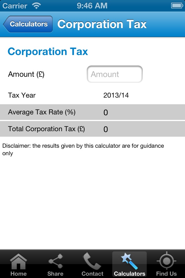 Elliott Bunker Tax Calculator screenshot 2