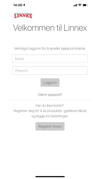 Linnex bestilllingsapp