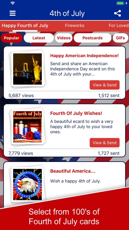 4th of July Cards and Wishes