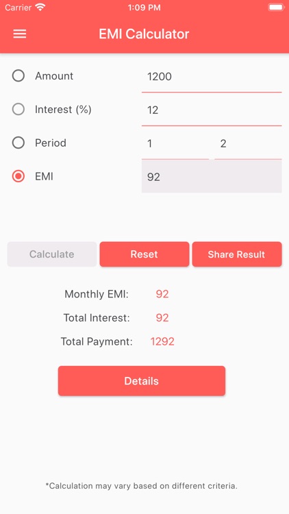 EMI Calculator - App