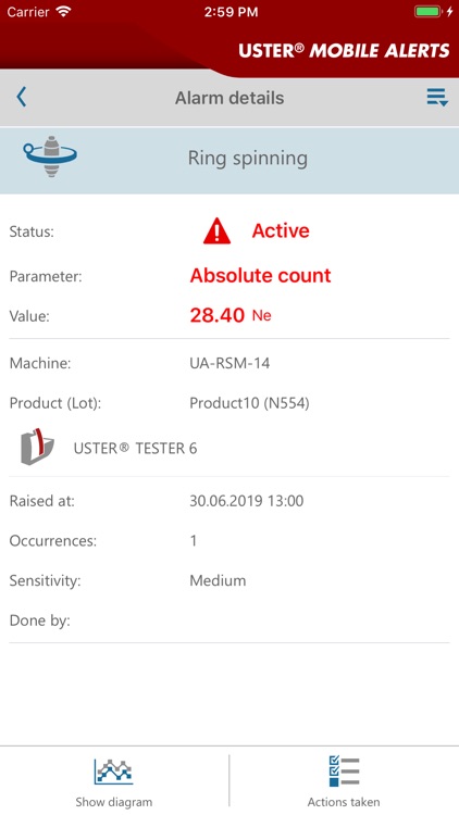 USTER® MOBILE ALERTS