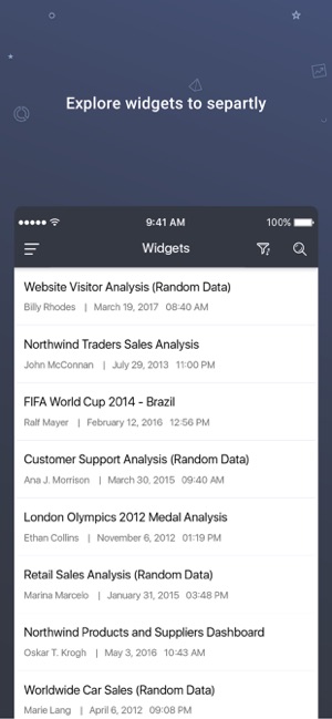 Syncfusion Dashboard Mobile