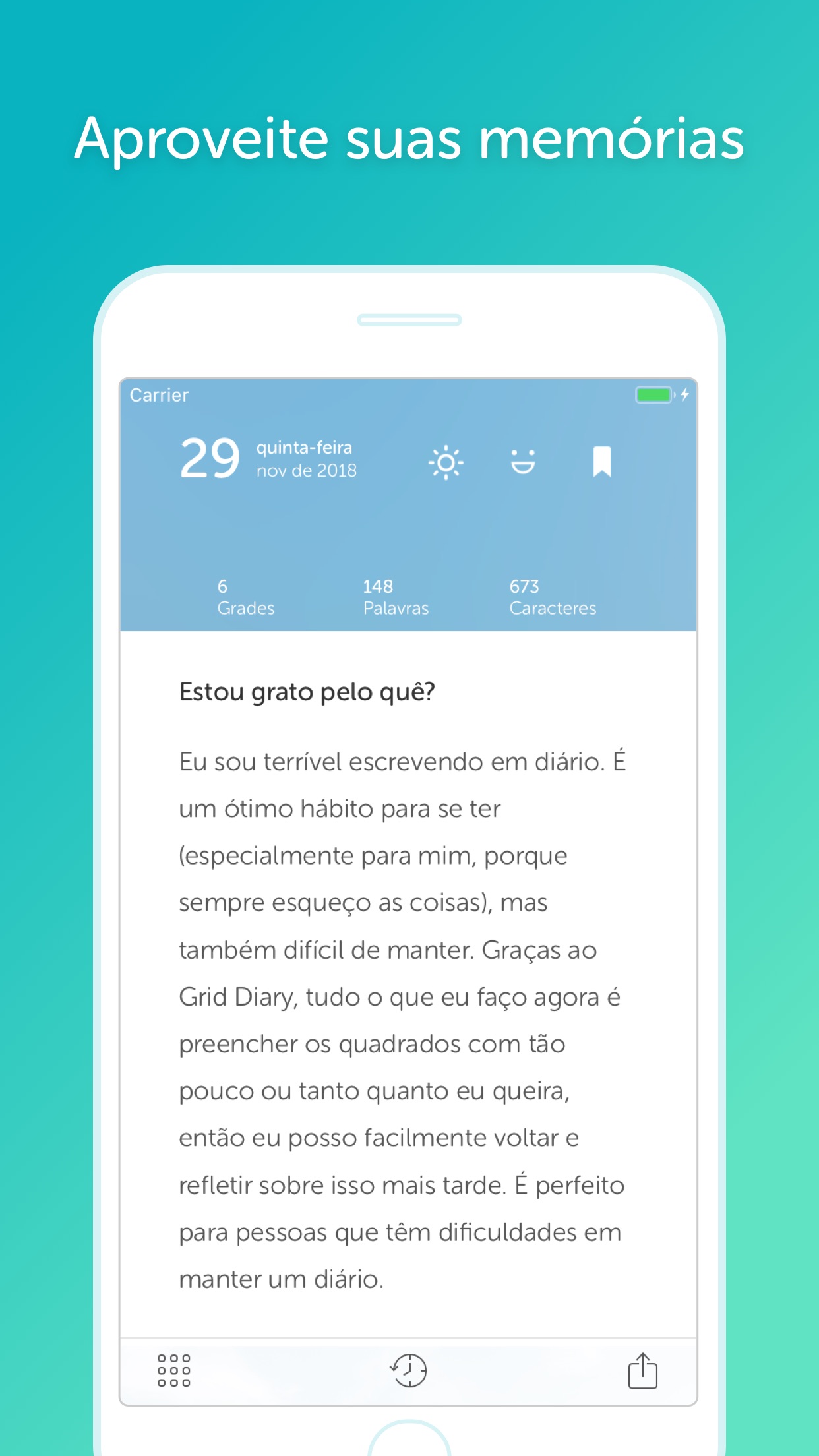 Screenshot do app Grid Diary Classic