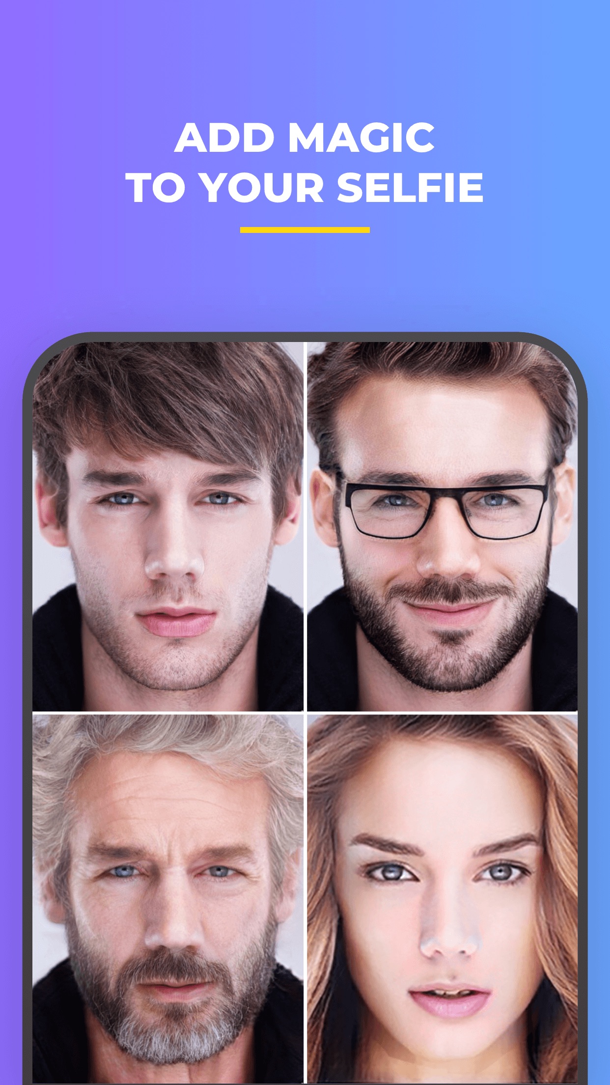 Screenshot do app FaceApp - Editor Facial com IA