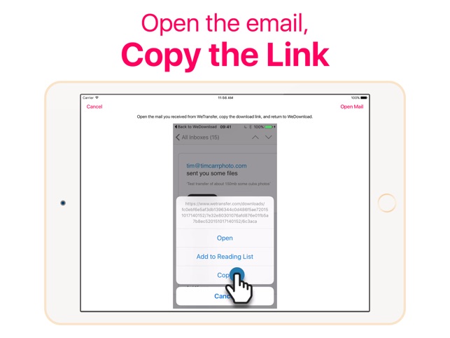 WETRANSFER DA IPAD SCARICA