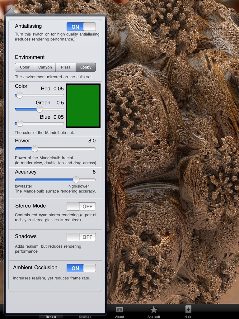 Mandelbulb Raytracer HD screenshot 3