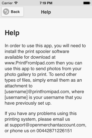 Print from iPad - náhled