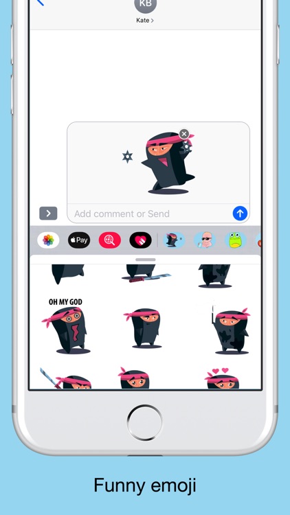 Ninja emoji - Attack stickers