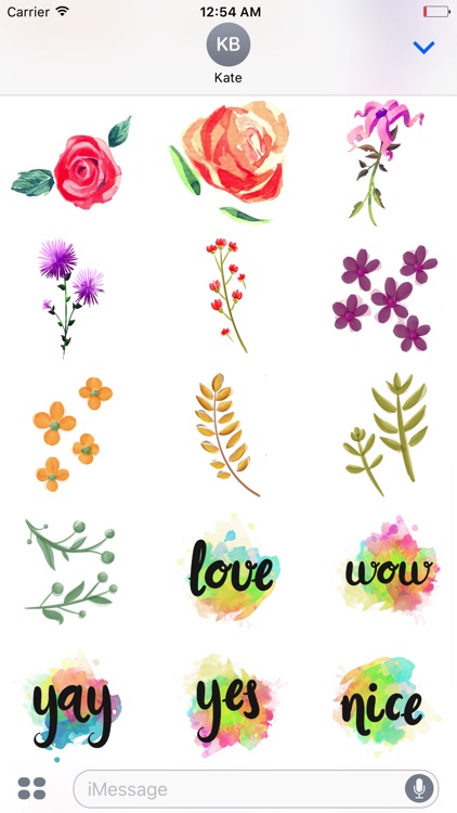Watercolor Flowers Spring Word