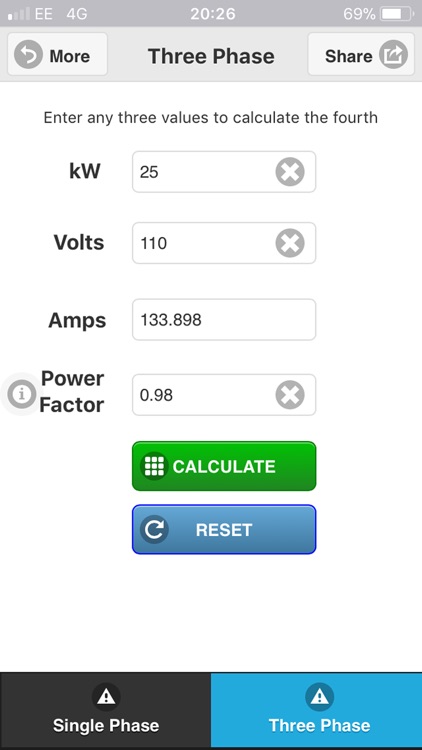 Watts Amps Volts Calculator By Pro Certs Software Ltd