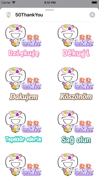 50-Language Thank You Stickers screenshot-4