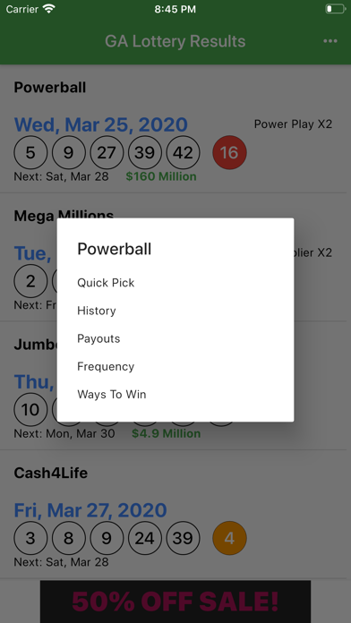 GA Lottery Results screenshot 2