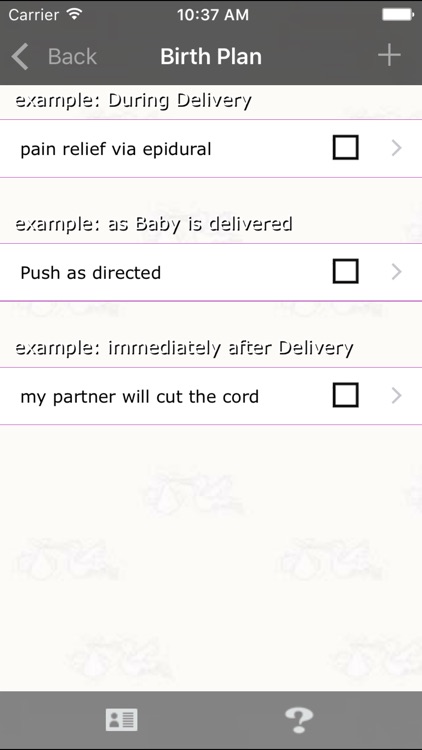 I'm having a Baby, Planner