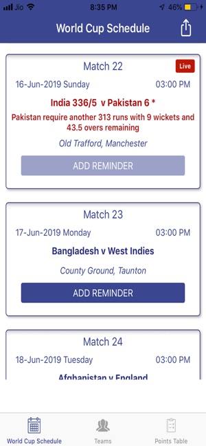 ICC Cricket World Cup Updates