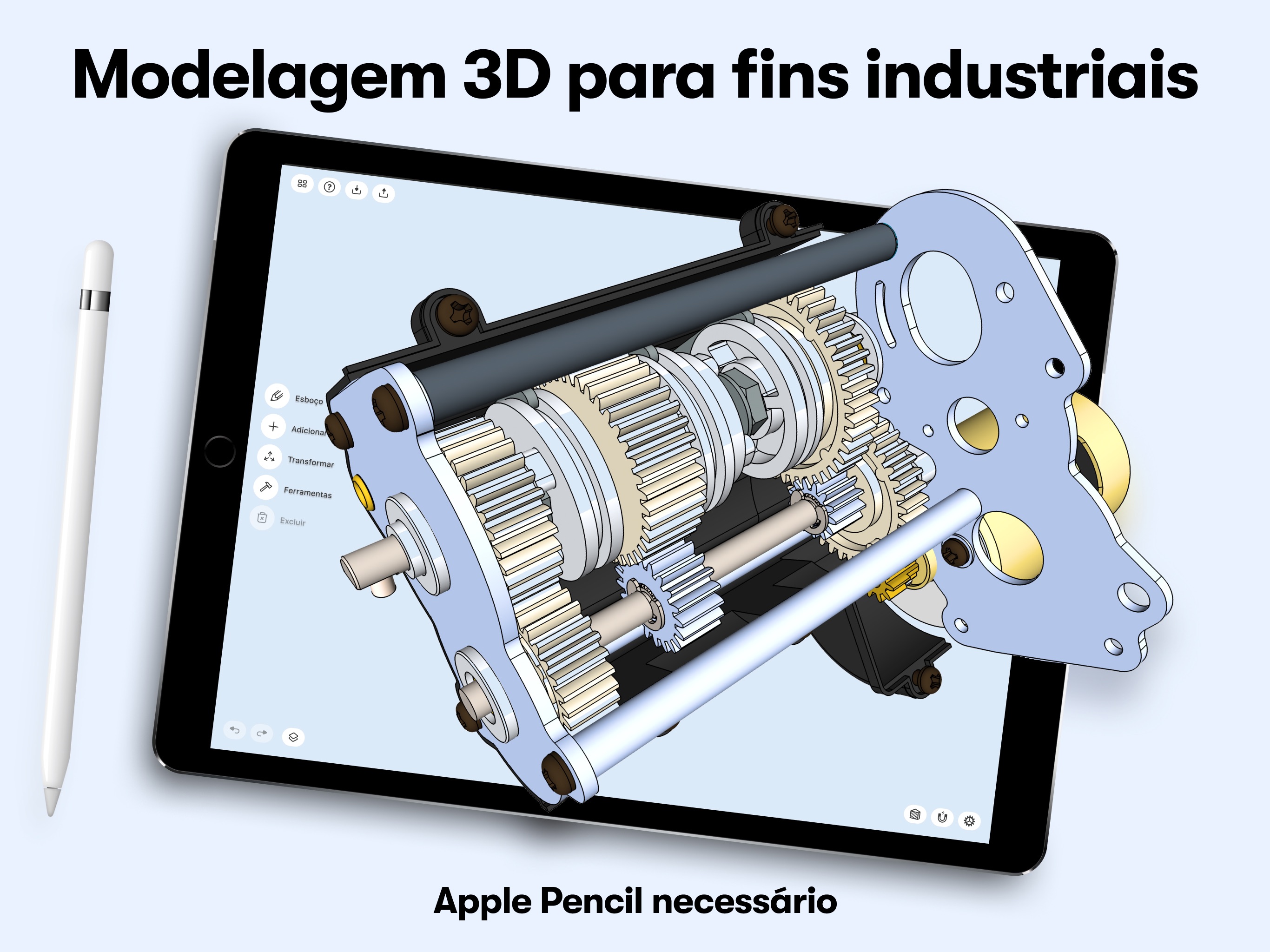 Screenshot do app Shapr: CAD para modelagem 3D