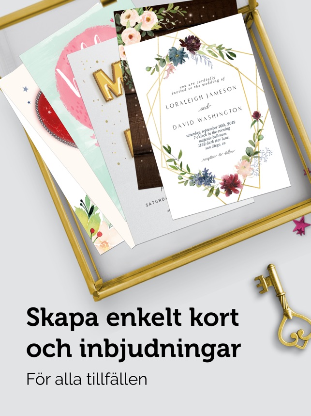 Skräddarsydda inbjudningskort i App Store