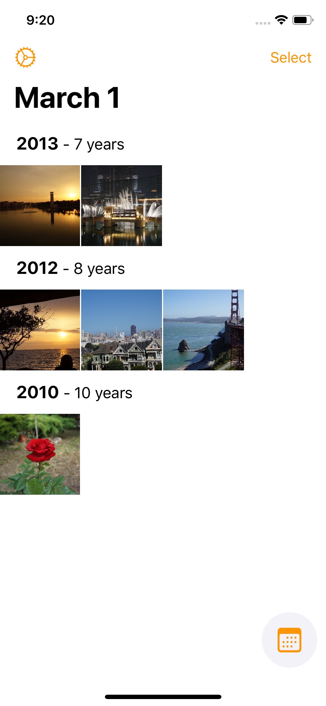 Screenshot do app Photo Flashback!