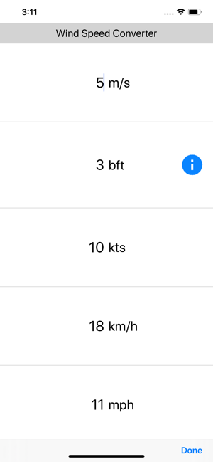 Simple Wind Speed Converter