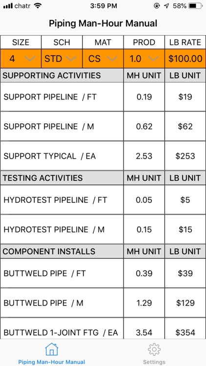 Piping Man-Hour Manual screenshot-6