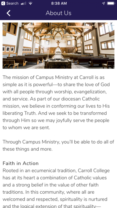 Carroll Campus Ministry screenshot 2