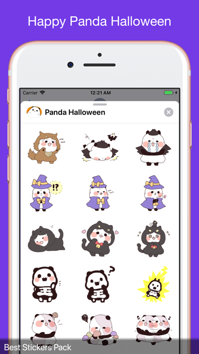 Panda Halloween Stickers screenshot 3