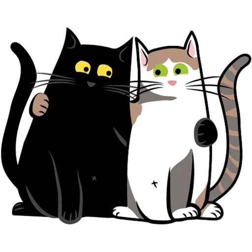 Black White Cats Sticker Pack