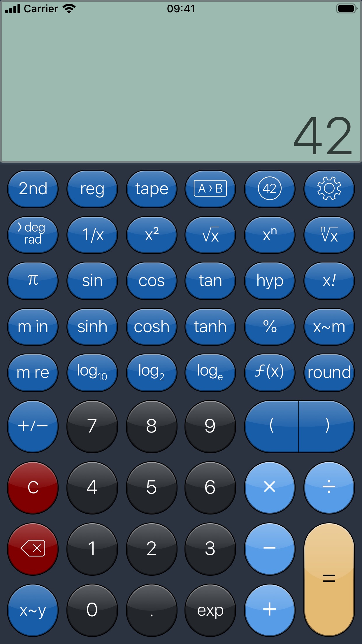 Screenshot do app PCalc