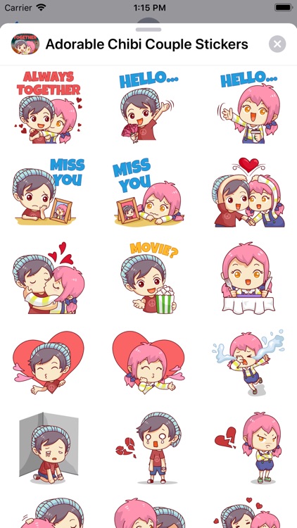 Adorable Chibi Couple Stickers