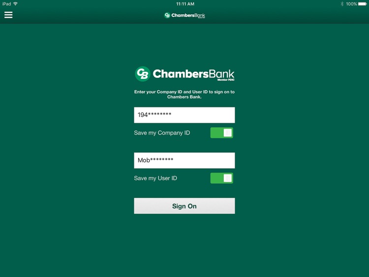 Chambers Bank Bus for iPad