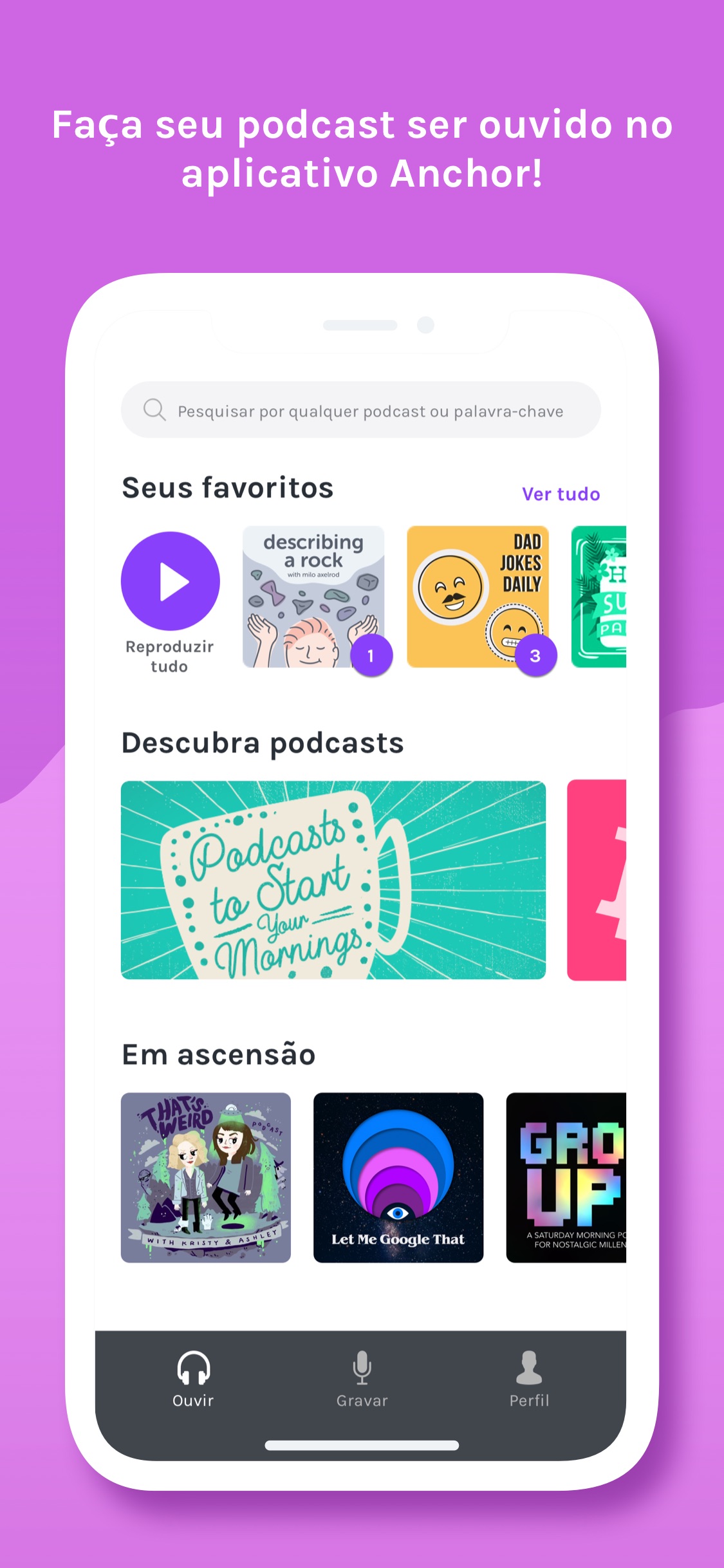 Screenshot do app Anchor