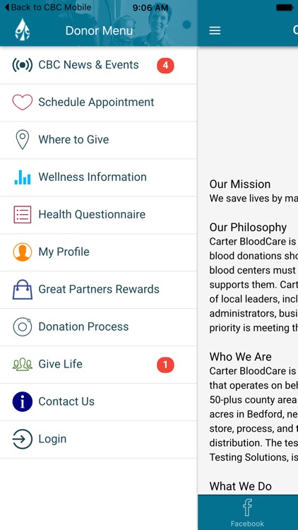 Carter BloodCare Mobile App