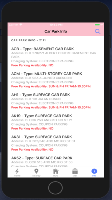 CarParkSG screenshot 2